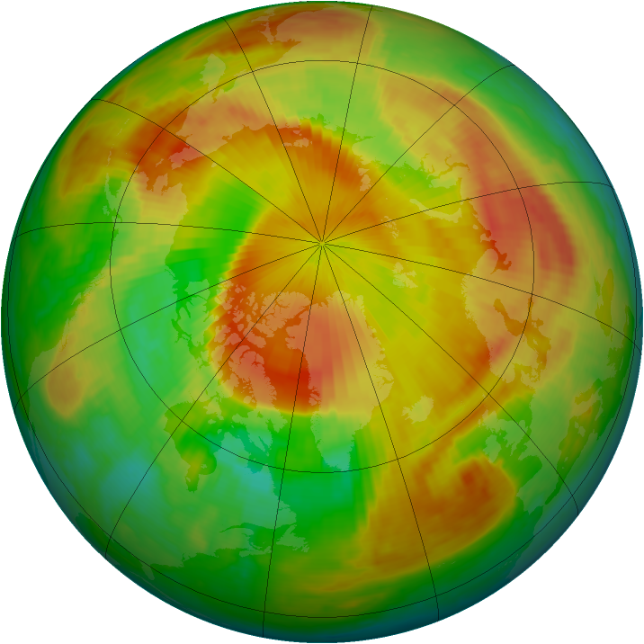 Arctic ozone map for 09 May 1999